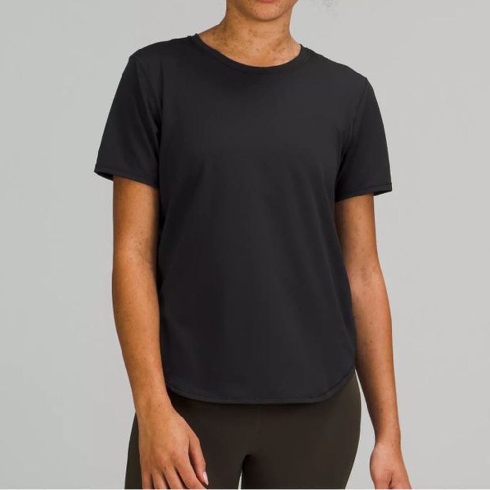 Lululemon High Neck Running and Training T Shirt Black Women 0